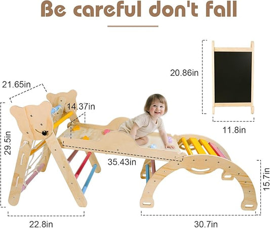 7-in-1 Montessori Climbing Triangle Set - Pastel Rainbow