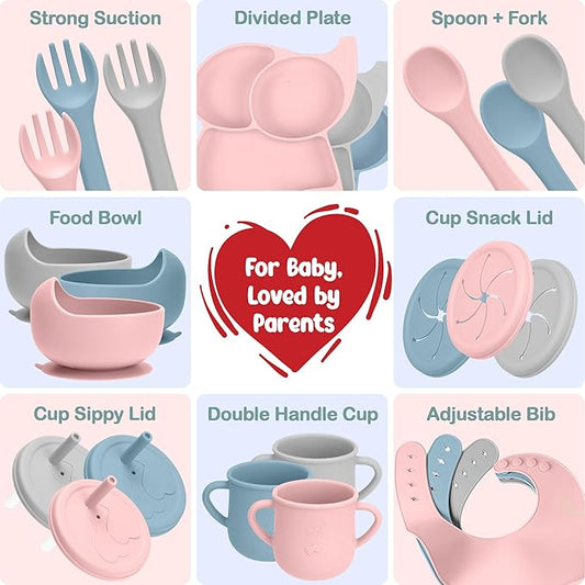 24 Pack Silicone Baby Feeding Set – 6+ Months