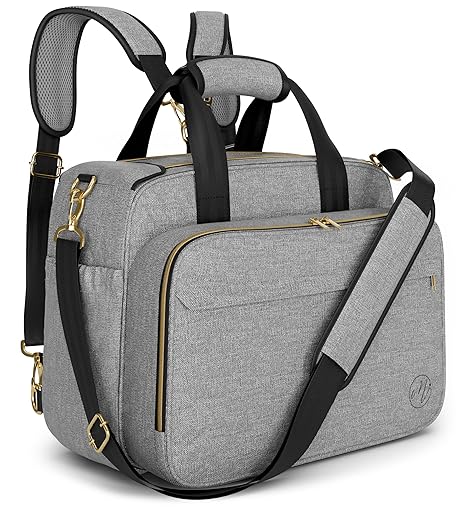 4-in-1 Convertible Baby Diaper Bag – Gray Travel Bag for Moms