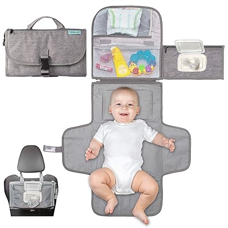 Kopi Baby Portable Diaper Changing Pad – Grey Classic